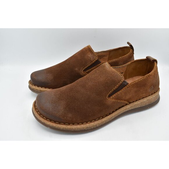 Born Mens Size 8 Bryson Brown Distressed Suede Slip-On‎ Casual Shoes main image 10